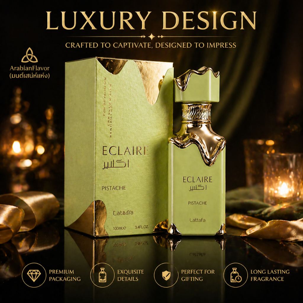 น้ำหอม ArabianFlavor ECLAIRE PISTACHE กลิ่นหวานหรู พิสตาชิโอ ติดทนนาน 24ชม. พรีเมียม