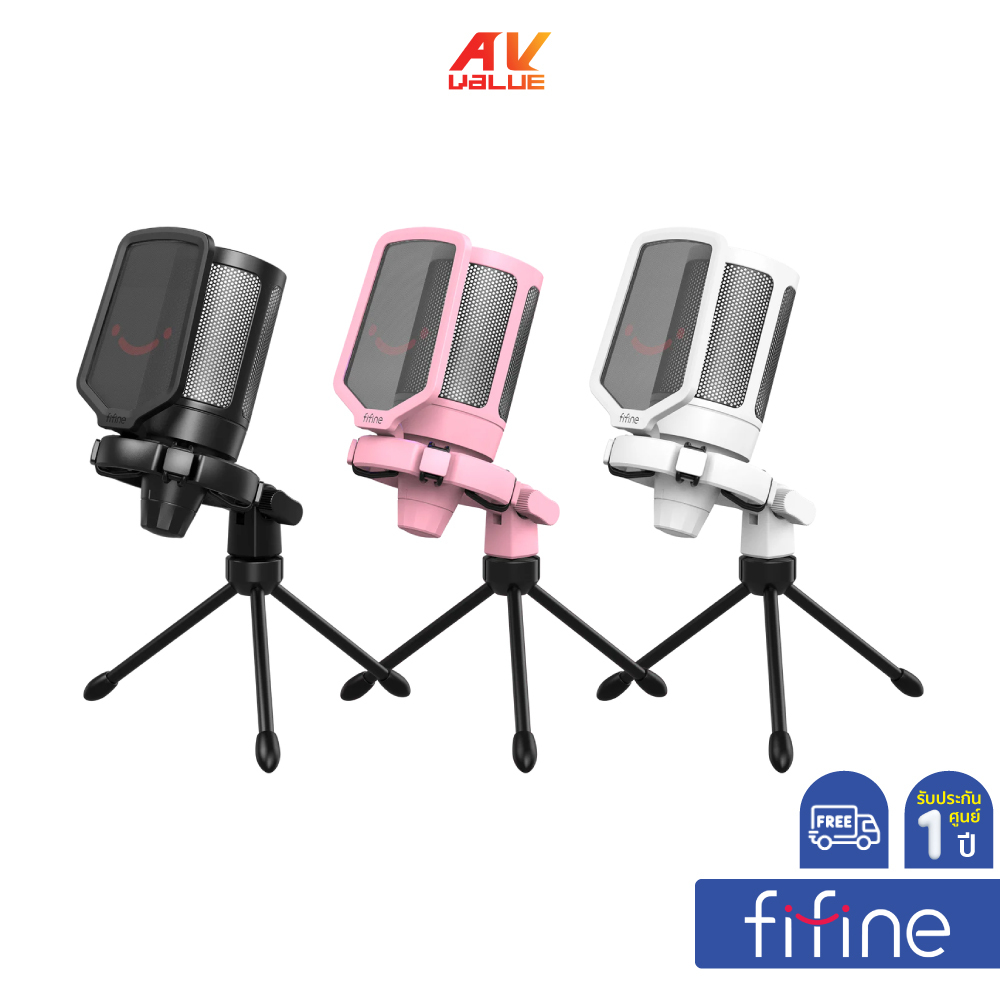 FIFINE AmpliGame A6V - USB Condenser Microphone with RGB (ไมค์ตั้งโต๊ะ)