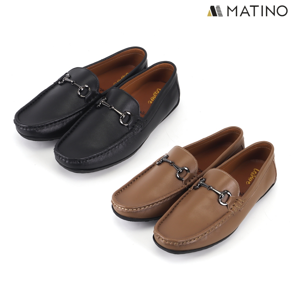 MATINO SHOES รองเท้าชายโลฟเฟอร์หนังแท้ รุ่น MC/S 9100 BLACK/TAN