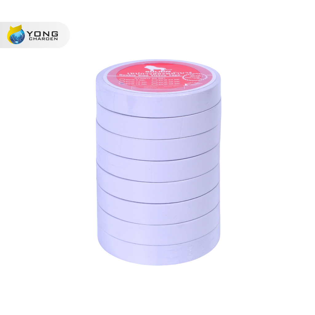 สิงห์ เทปเยื่อกาว 2 หน้า 3/4 นิ้ว x 20 หลา (แพ็ค8ม้วน)
