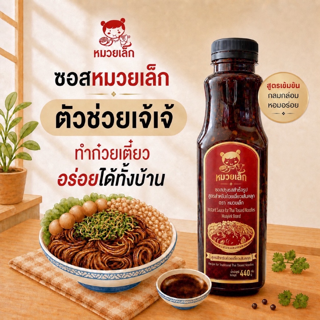 ซอสหมวยเล็ก สูตรก๋วยเตี๋ยวเส้นคลุก (รสชาติทานง่าย ทานได้ทั้งเด็กและผู้ใหญ่)