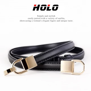 HOLO เข็มขัดผู้หญิง หนังPU หัวเหล็ก เข็มขัดสไตล์เกาหลี วินเทจ ความยาวปรับได้