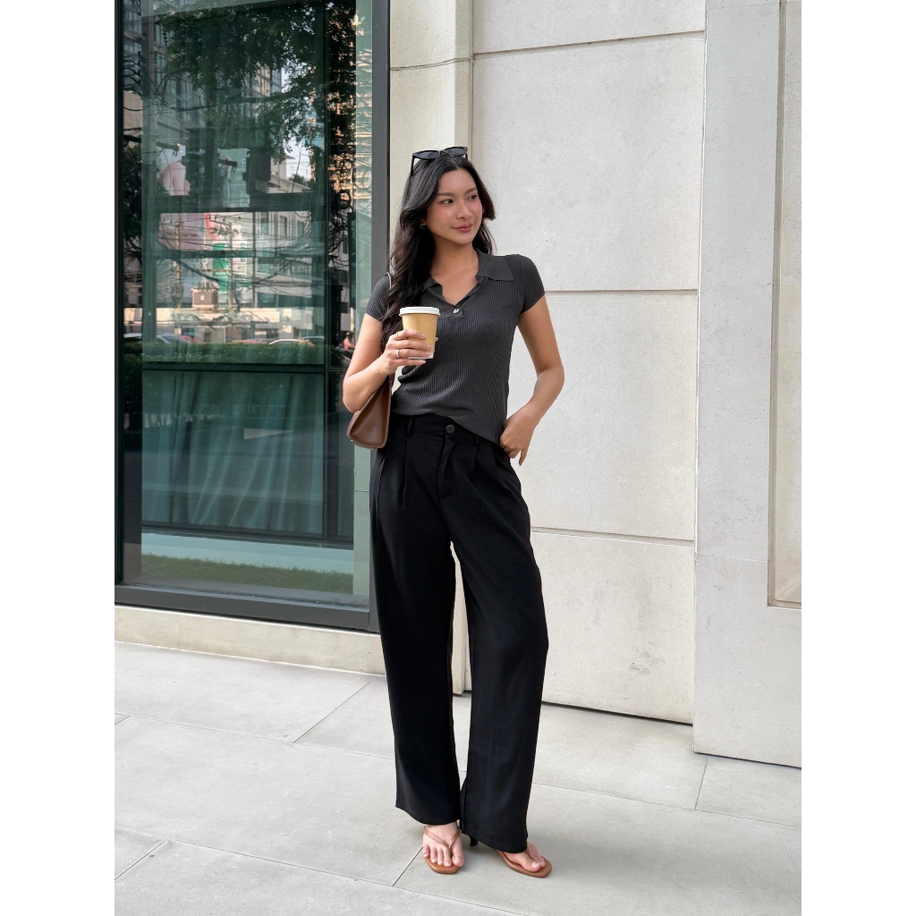 CHANEE STUDIO | CN Jolyn Trousers กางเกงขายาวทรงกระบอกตรงผ้าพรีเมียมไมลี (CJ01)