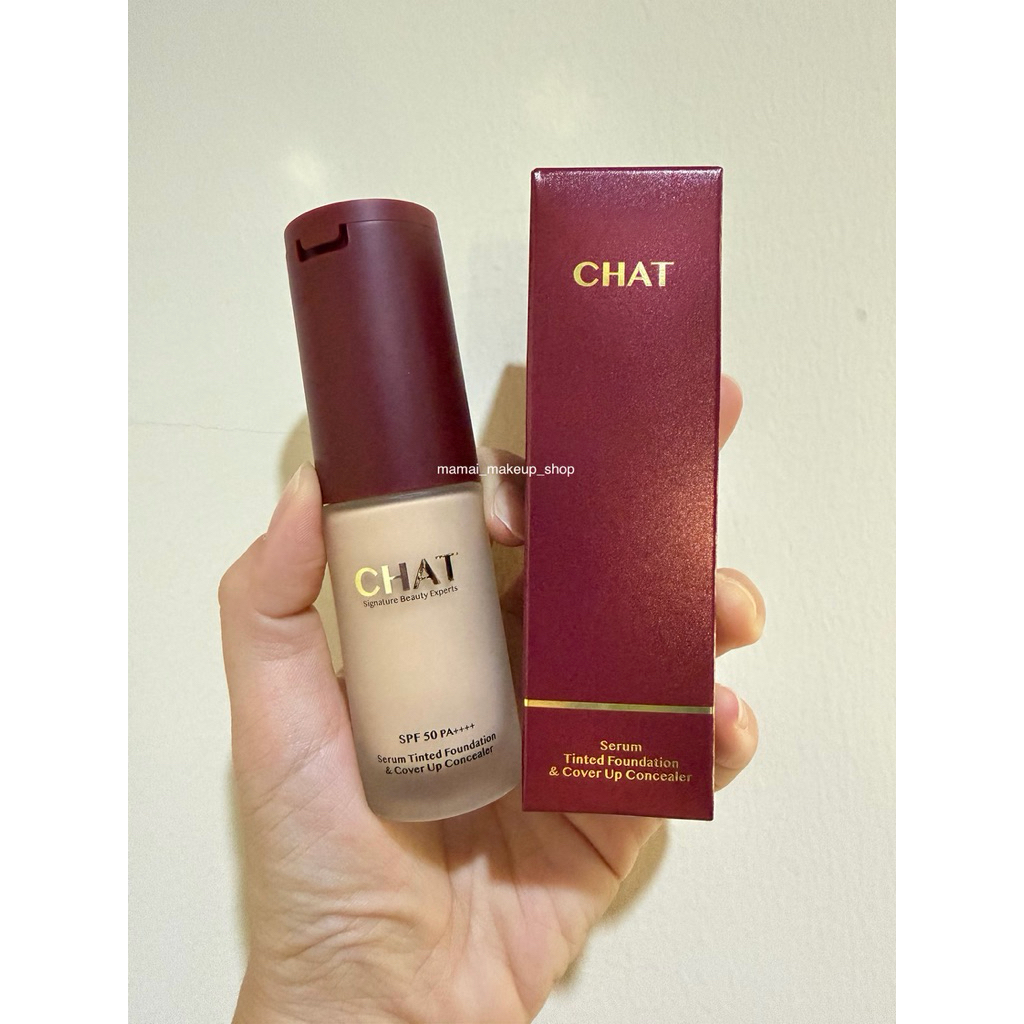 [พร้อมส่ง] แบ่งขาย รองพื้น CHAT serum tint foundation ทดลองใช้ 4สี