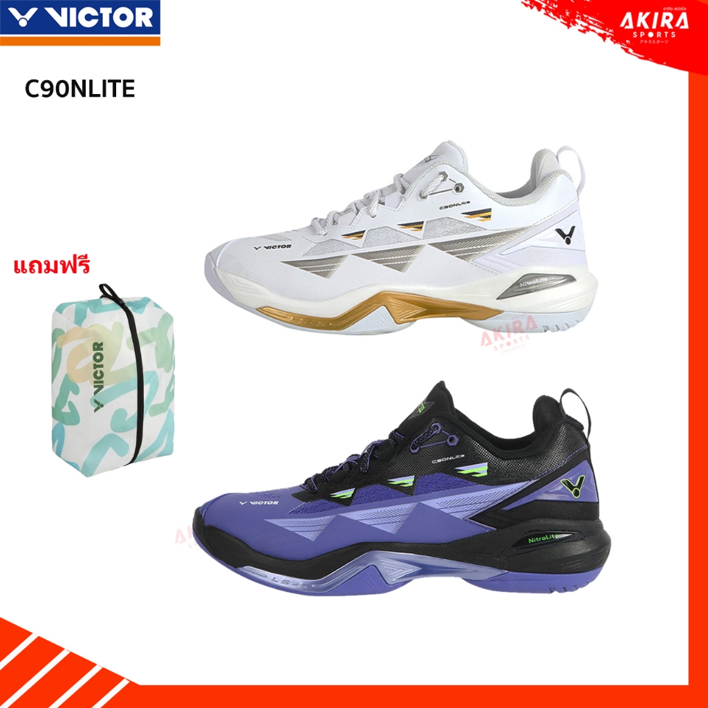 VICTOR รองเท้ากีฬาแบดมินตัน รุ่น C90 Nitrolite เบา คล่องตัว สวมใส่สบาย แถมฟรีกระเป๋าใส่รองเท้า by Ak