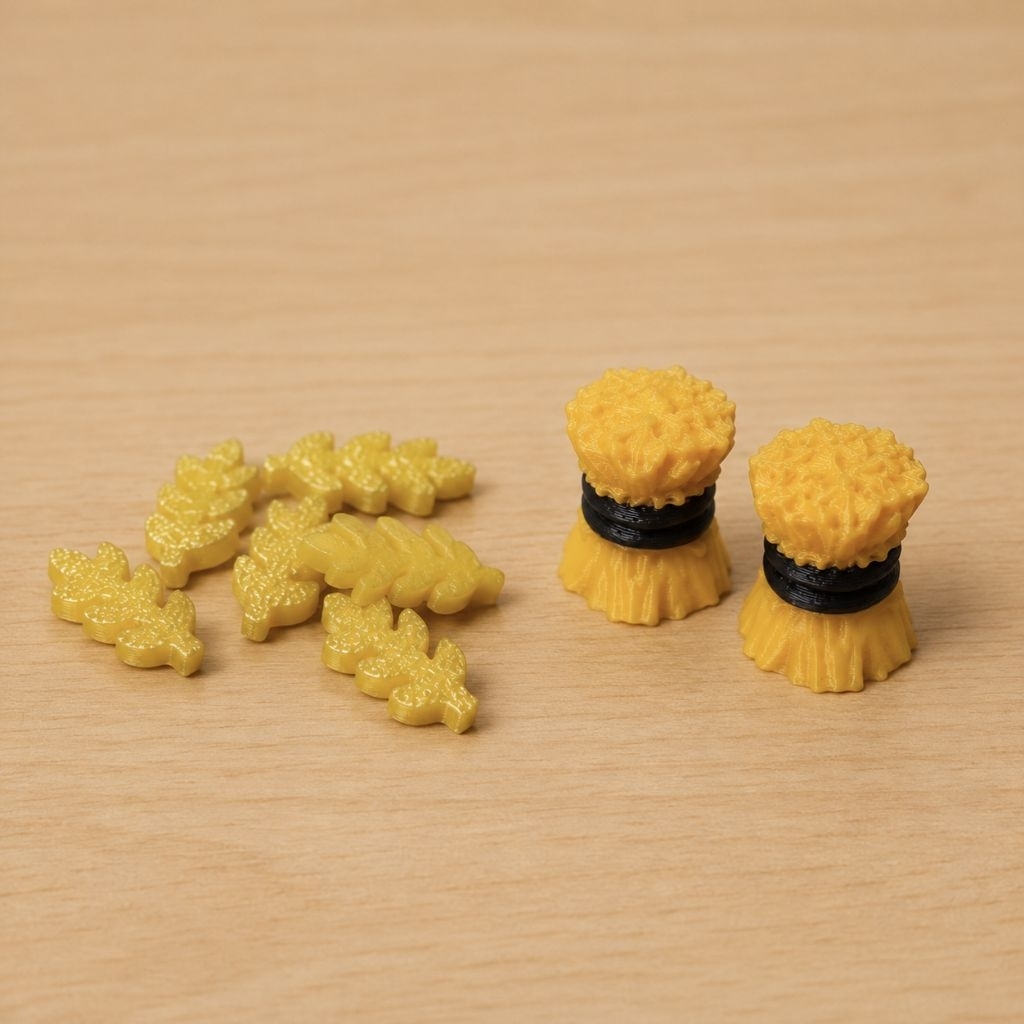 ​🌾 [3D Print] โทเค็นฟางข้าว Wheat Token อัปเกรดบอร์ดเกม (Agricola / Fields of Arle / Catan) วัสดุ PETG แข็งแรงทนทาน