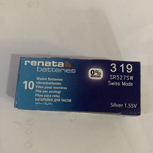 ถ่านกระดุม Renata 319 หรือ SR527SW,SR527 (จำหน่ายยกกล่อง จะมี 10ก้อน)