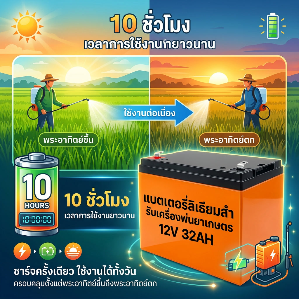 แบตเตอรี่เครื่องพ่นสารเคมี แบตเตอรี่ลิเธียมเครื่องพ่น 12V รูปที่ 3