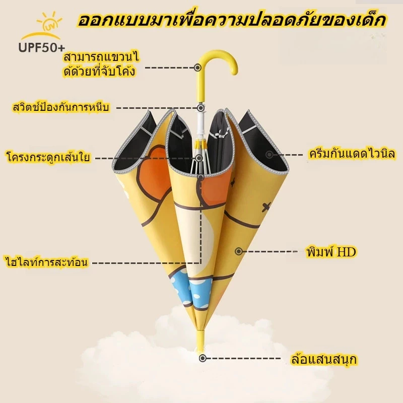 ร่มกันฝนเด็ก ลายการ์ตูน ขนาดพกพา กันแดดกัน UV thumbnail 6