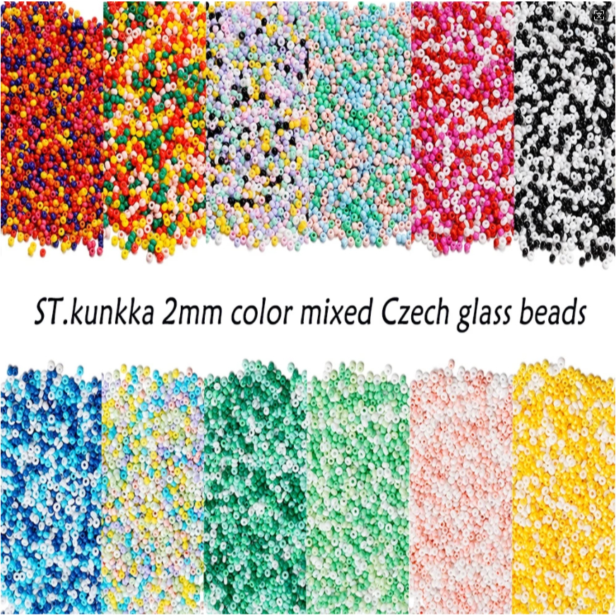 2มม. 10gลูกปัดแก้วคละสี ลูกปัดเล็กๆ ลูกปัดเม็ดทรายคุณภาพสูง สีพาสเทล DIY ทำสร้อยข้อมือสร้อยคอ จัดส่งจากไทย