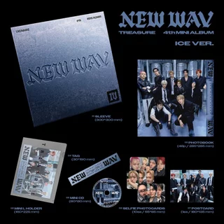 [PRE] TREASURE - 4th MINI ALBUM [NEW WAV] อัลบั้ม RED - ICE - RAW VER.
