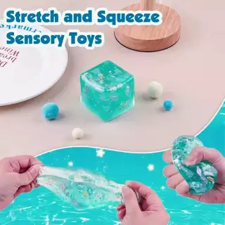 ชิ้นการ์ตูนเชลล์ความเครียดบรรเทาของเล่นความเครียดบรรเทา Ice Cube Squishy Ball Fidget ของเล่น