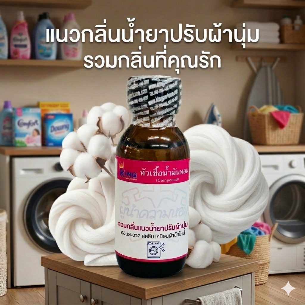 หัวเชื้อน้ำหอมรวบรวมกลิ่นขายดี “แนวปรับผ้านุ่ม” มีหลายกลิ่นให้เลือก