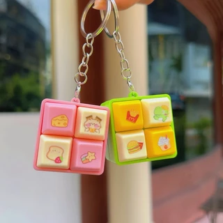 พร้อมส่ง MJ249พวงกุญแจปุ่มคีย์บอร์ด DIYของเล่นคลายเครียด การ์ตูน Keycap Clicker ของเล่นมีเสียง