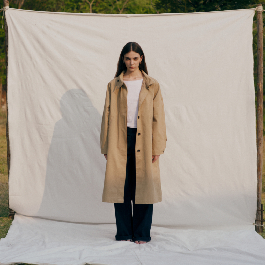 She Knows - Arco Trench Coat เสื้อโค้ต ผ้าคอตต้อน ทรงโอเว่อร์ไซส์ แจ็กเกต
