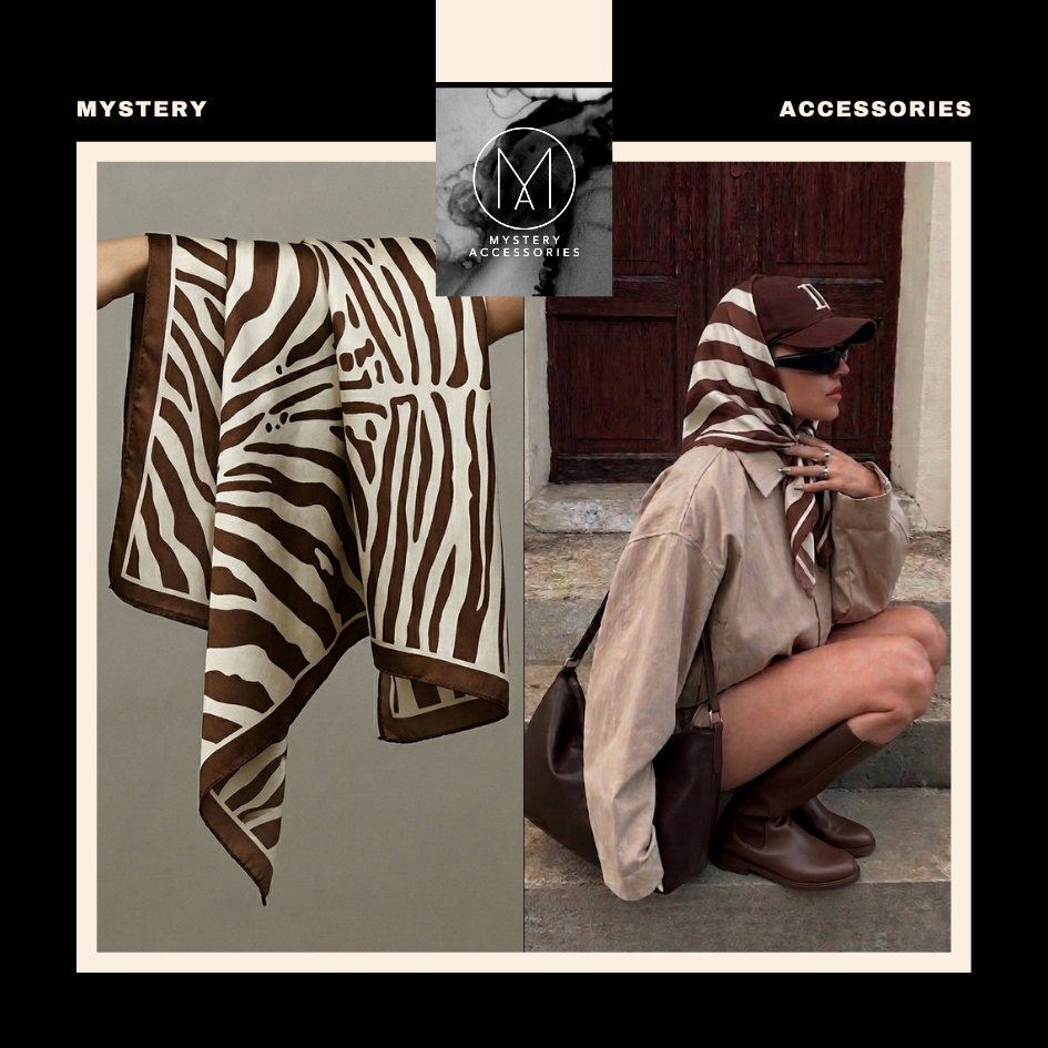 𝐖𝐢𝐥𝐝𝐥𝐢𝐟𝐞 𝐒𝐜𝐚𝐫𝐟 & 𝐙𝐲𝐛𝐫𝐚 𝐒𝐜𝐚𝐫𝐟 | Mystery Accessories ® ผ้าพันคอพิมพ์ลาย