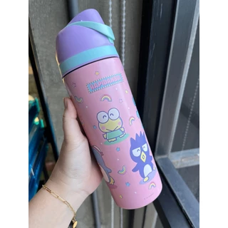 กระบอกน้ำสแตนเลสเก็บความเย็น ลายการ์ตูน Hapidanbui ขนาด 600 มล. สีฟ้า สีชมพู สีขาว