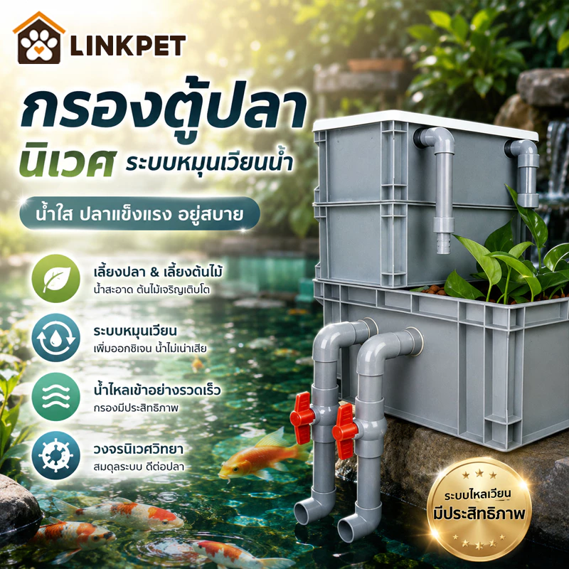 กรองตู้ปลานิเวศ กล่องกรองตู้ปลา ถังกรอง วงจรนิเวศวิทยา เพิ่มออกซิเจน เลี้ยงปลา เลี้ยงดอกไม้