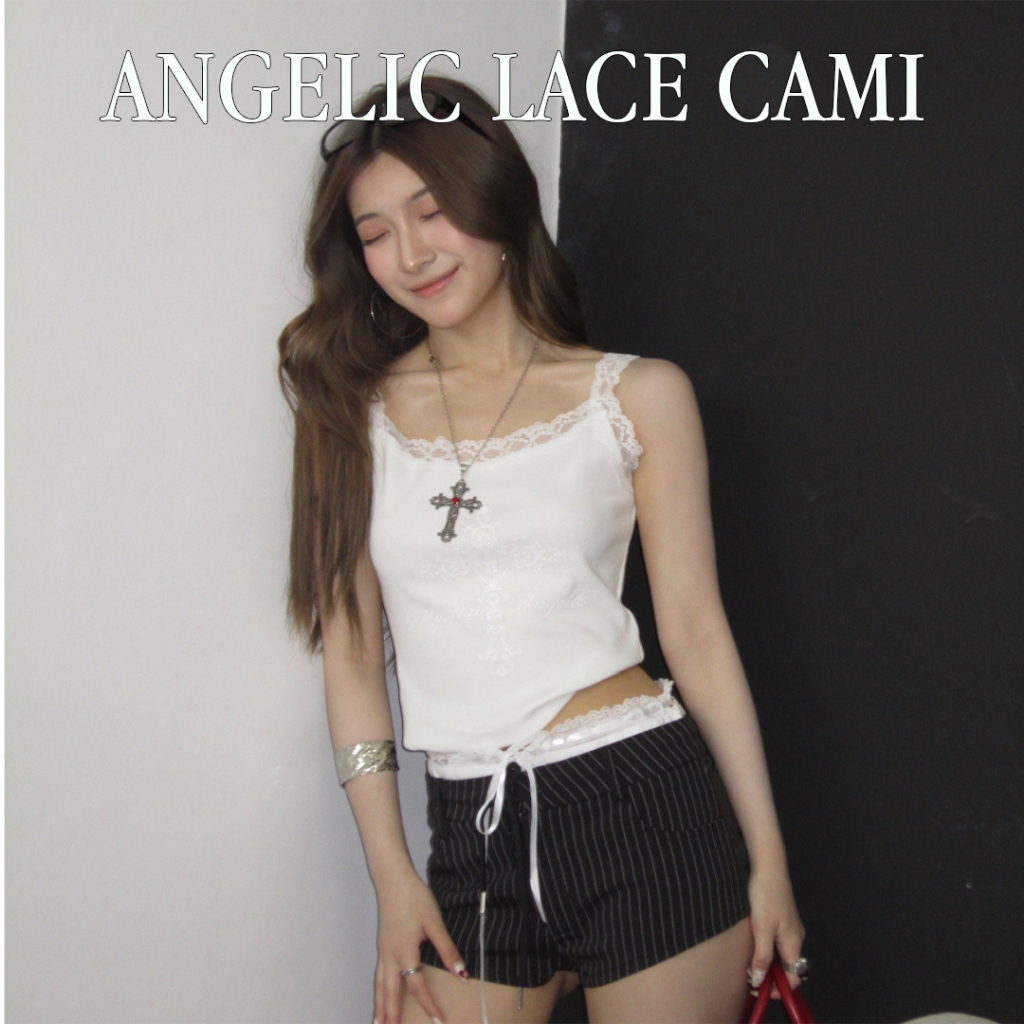 Choosedress A1999 Angelic Lace Cami เสื้อสายเดี่ยว Y2K