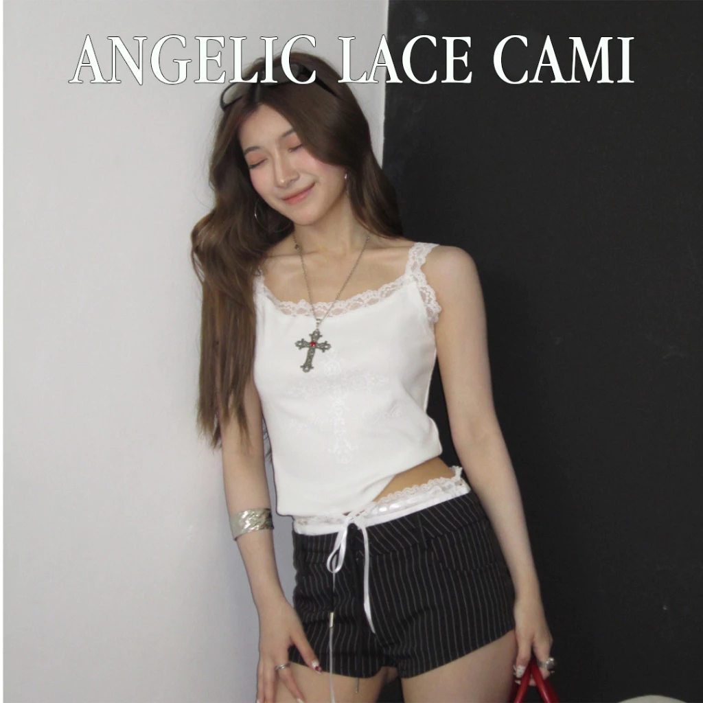 Choosedress A1999 Angelic Lace Cami เสื้อสายเดี่ยว Y2K