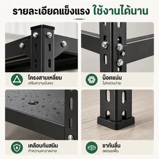 ชั้นวางของเหล็กคาร์บอนเต็ม 3/4/5ชั้น รับน้ำหนัก100-150กก ปรับความสูงได้ ชั้นวางครัว โกดัง แข็งแรงทนทาน