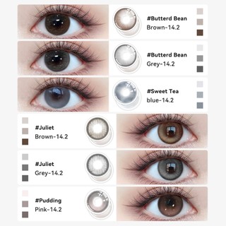 【FDA approved✅】DIA-14.2mm [ซื้อ1คู่แถม อายไลเนอร์] Midroo ขยายรูม่านตา เลนส์ค่าสายตาปกติ รายเดือน