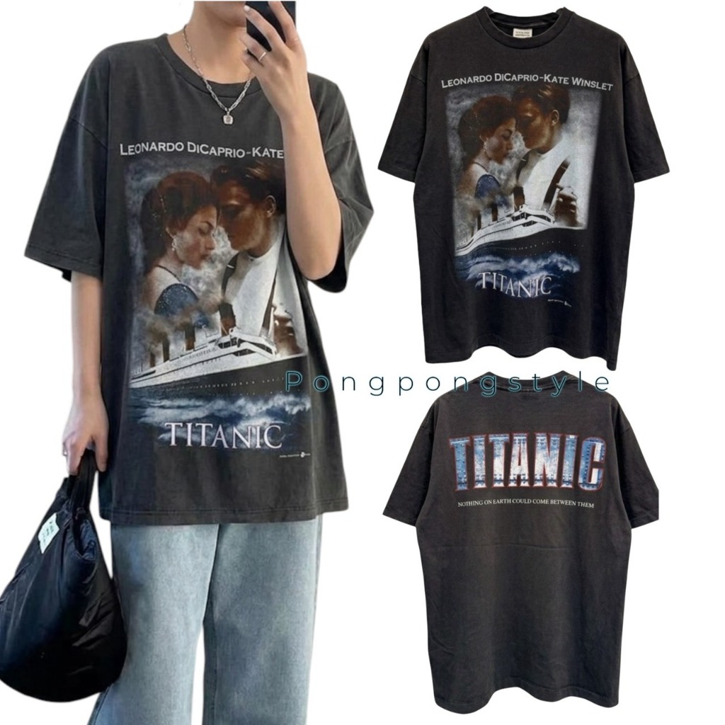 เสื้อยืดผ้าฟอกวินเทจ ทรงโอเวอร์ไซส์ Unisex งานผ้า Cotton100  งานใหม่ ทำเก่า ผ้าฟอกเฟดนุ่มไร้ตะเข็บข้าง สกรีน หน้าหลัง