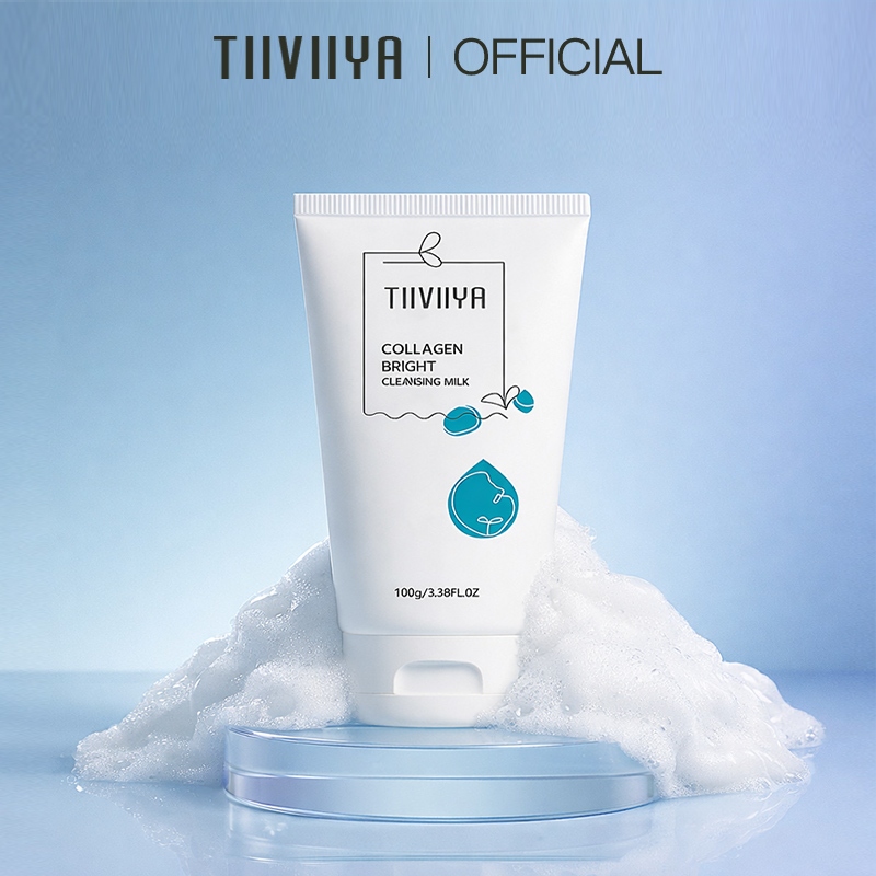 TIIVIIYA โฟมล้างหน้า ครีมล้างหน้า (4IN1 สูตรใหม่) - คอลลาเจน+ไนอาซินาไมด์ ทำความสะอาดล้ำลึก พร้อมฟื้นฟูผิวขาวกระจ่างใส
