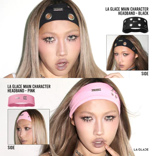 La Glace Main Character Headband|ผ้าคาดผมลากลาส 2สไตล์ สีชมพู&สีดำ ที่คาดผมแฟชั่น ที่คาดผม ผ้าคาดผม