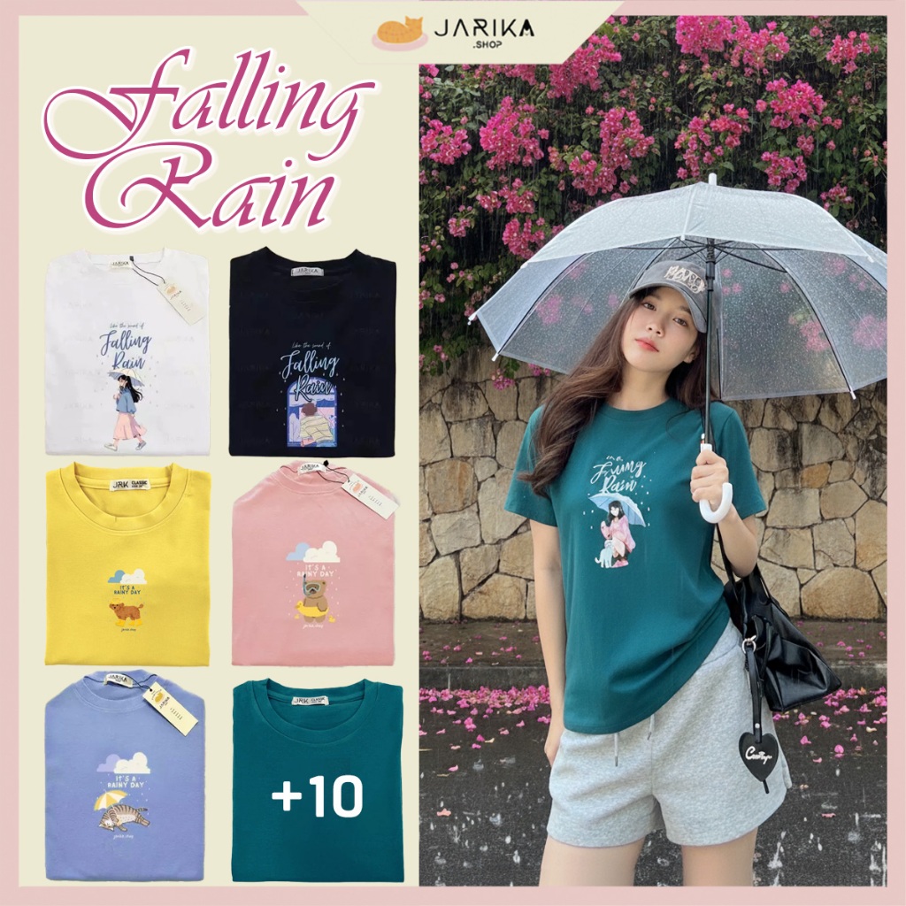 Jarika.shop - เสื้อยืด Rainy  Day ( งานป้าย.. Jarika ) (  จ239 )