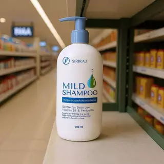 Siriraj Mild Shampoo ลดร่วงผม ขจัดรังแค สูตรธรรมชาติ ปลอดภัยสำหรับผิวบอบบาง