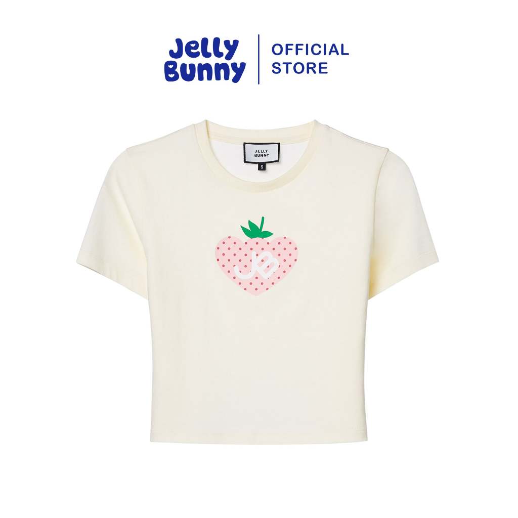 JELLY BUNNY เสื้อครอปแขนสั้นพิมพ์ลายกราฟฟิค รุ่น B26SGWC015 CREAM