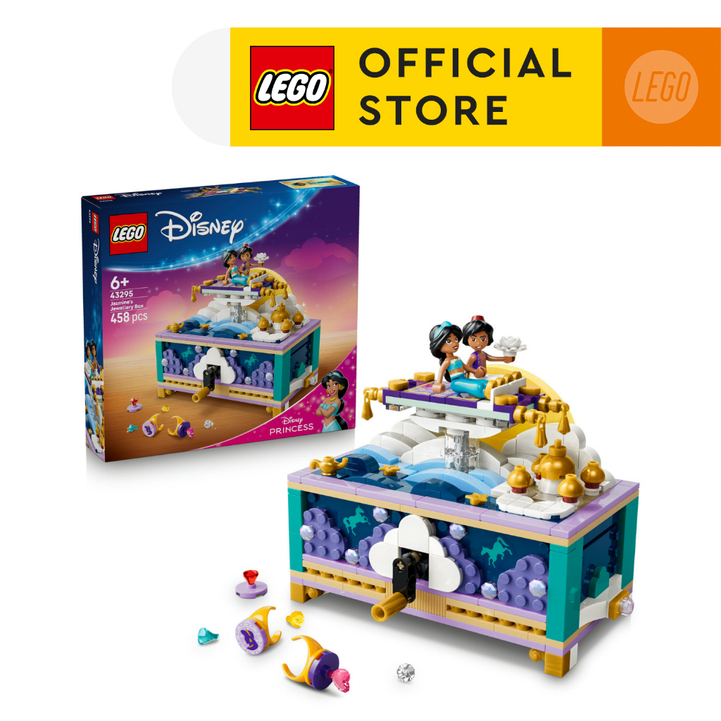 LEGO Disney Princess 43295 Jasmine's Jewelry Box (458 Pieces), Building Blocks, Kids Toy