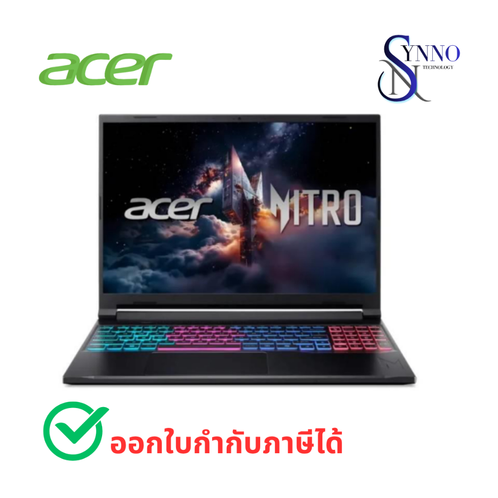 โน้ตบุ๊กเกมมิ่ง RGB  Acer Nitro V 16S AI 16 นิ้ว