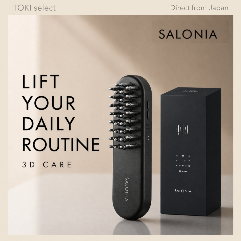 SALONIA EMS Lift Brush 3D Care Electric Scalp Face Massager Beauty Device Waterproof 3 Mode