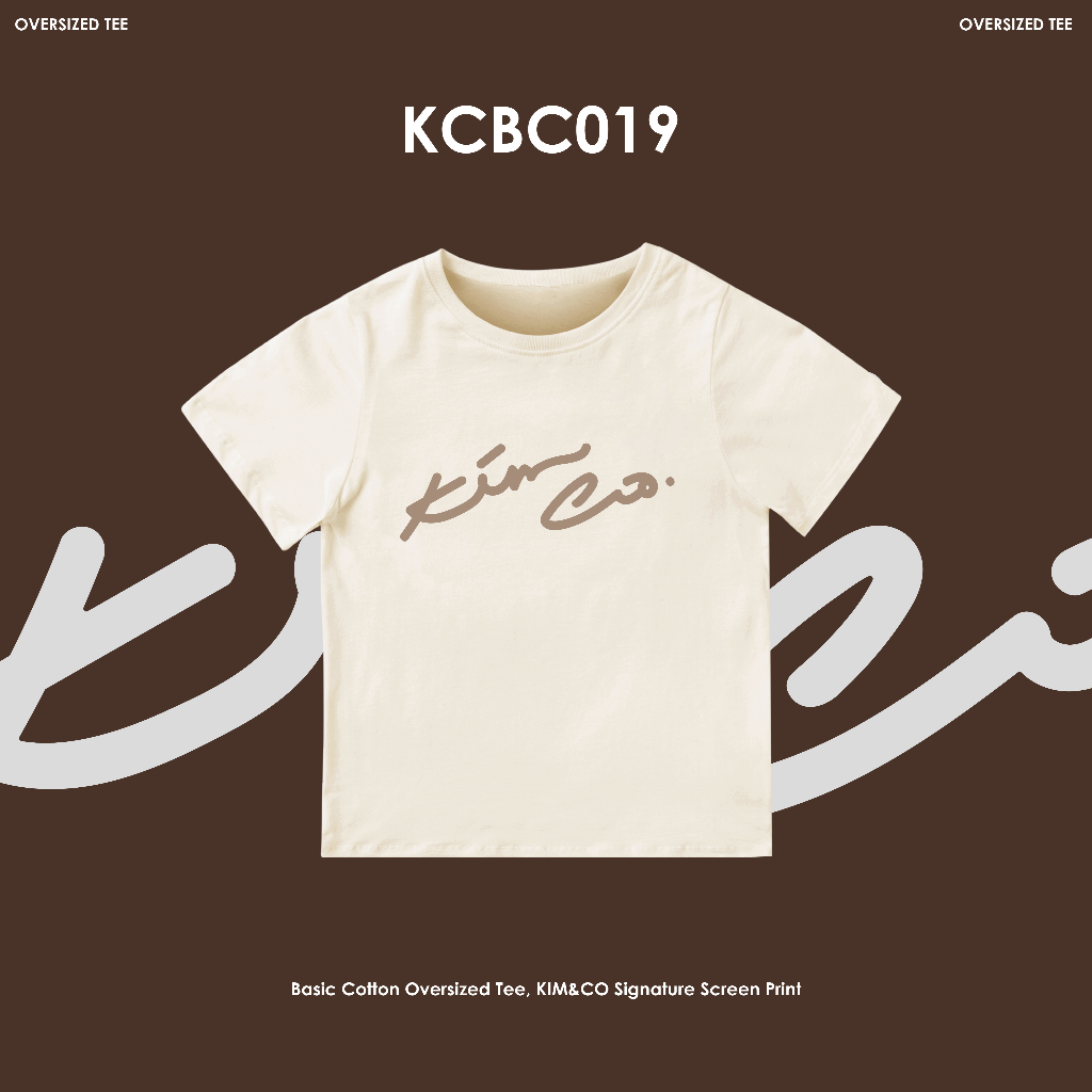 KIM&CO Signature Screen Print , Basic Cotton Oversized Tee (KCBC019) เสื้อยืดทรง Oversized ใส่ง่ายได้ทุกวัน