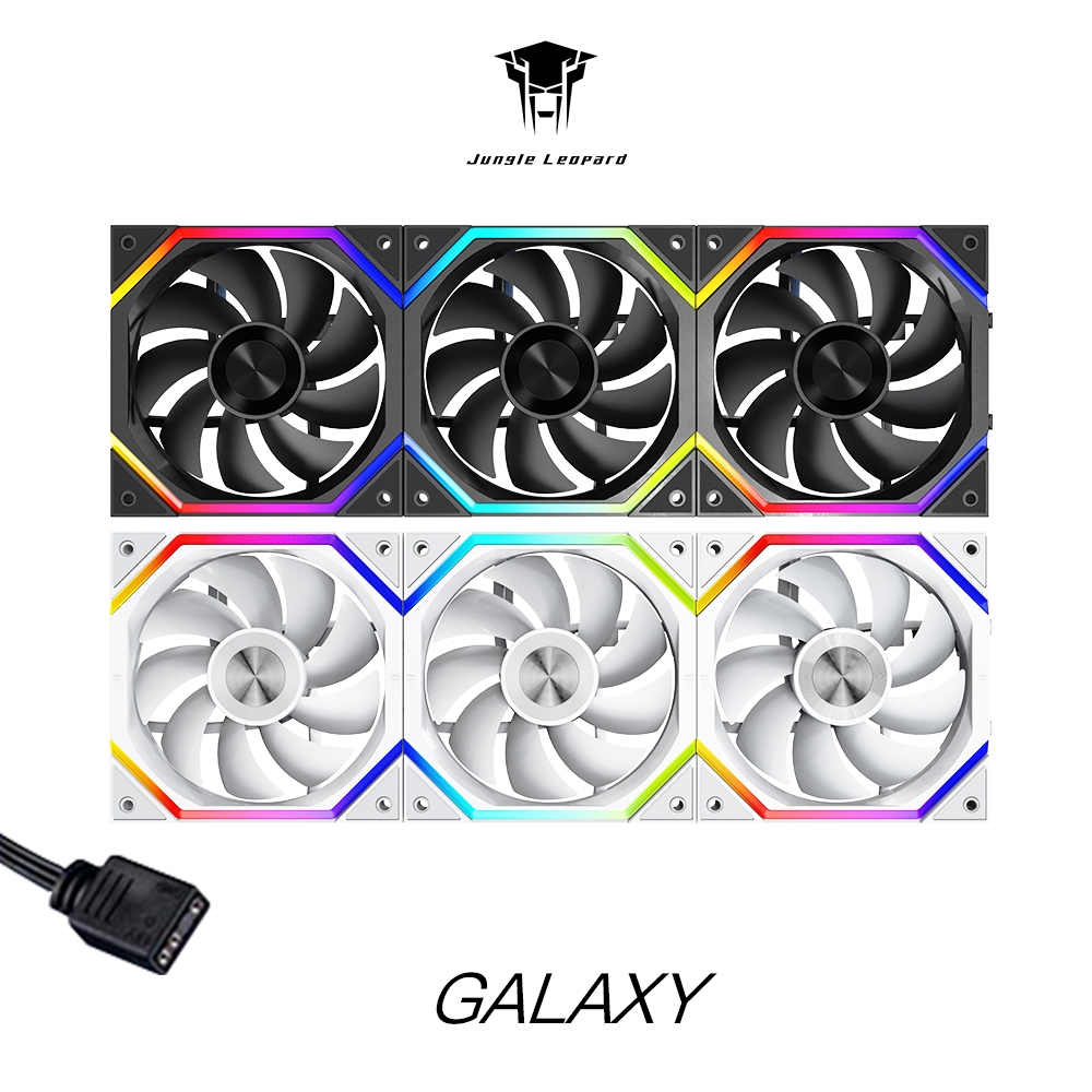พัดลมเคสพีซีลายเสือดาวป่า Galaxy ARGB ขนาด 120 มม. ควบคุมอุณหภูมิแบบ PWM 4 พิน ซิงโครไนซ์ไฟ RGB กับเมนบอร์ด 5V 3 พิน