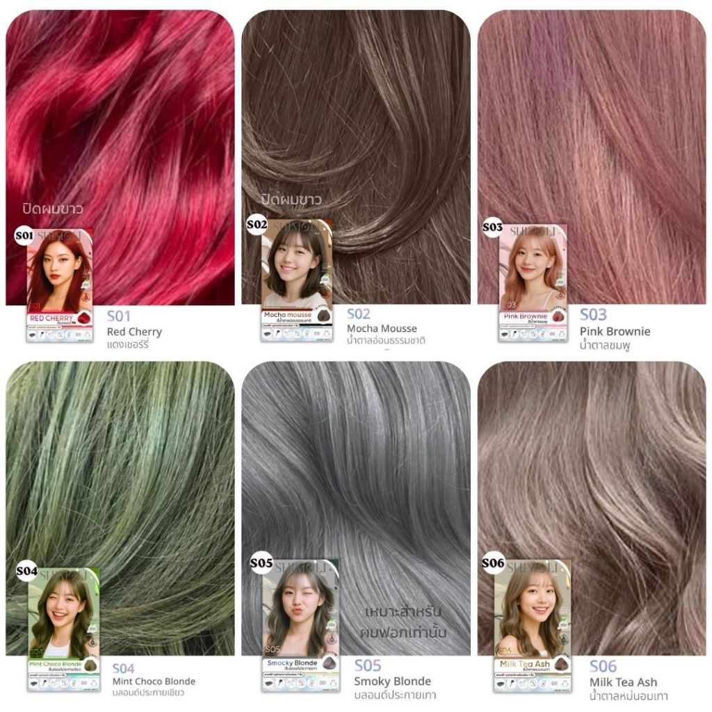 ครีมเปลี่ยนสีผม SHIMOLI(ชิโมลิ) ปราศจากแอมโมเนีย สีสวย ติดทน ไม่ฉุน ผมไม่เสีย อุปกรณ์ครบ พร้อมส่ง