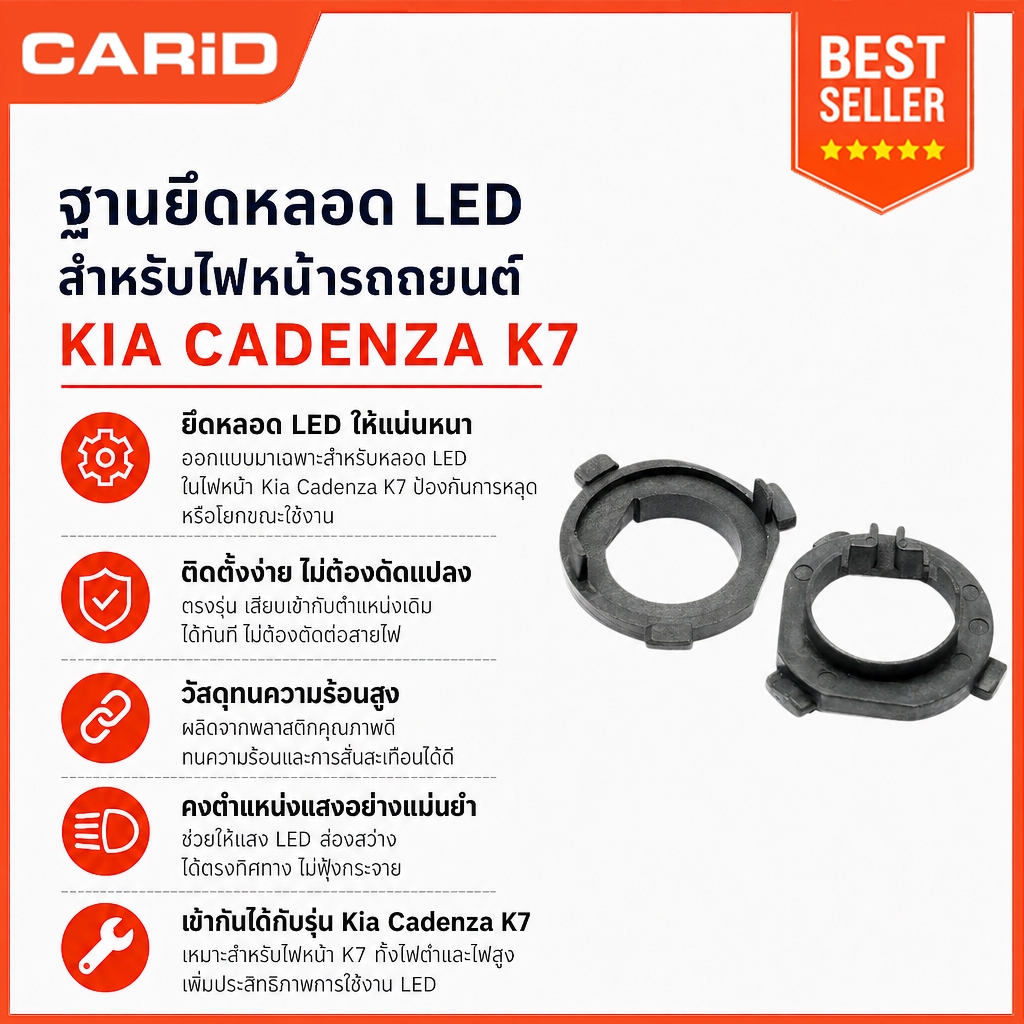 CARiD 2 ชิ้น LED H1 Retainer อะแดปเตอร์ฐานซ็อกเก็ตสําหรับ Hyundai Grand starex Santa FE Kia K7 Caden