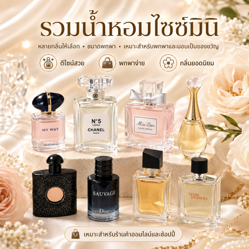 🌹 น้ำหอมตัวอย่าง กลิ่นหอมติดทน 8-12 ชม. เลือกกลิ่นได้หลากหลาย คุ้มค่า ราคาถูก แรงคุ้ม