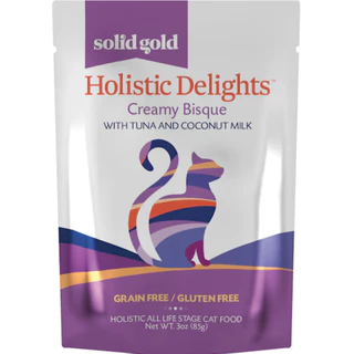 【1ซอง】อาหารเปียกแมว Solid Gold Holistic (EXP11/26) Delights Creamy Bisque Turkey Tuna Chicken Salmon