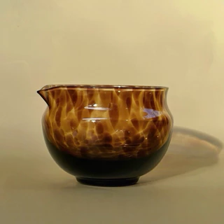Leopard matcha handmade bowl, ชามแก้วมัทฉะ Leopard