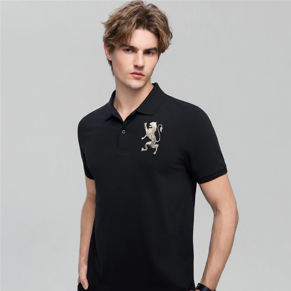 GIORDANO เสื้อโปโลผู้ชาย Men's Slim 3D Lion Polo 01016222