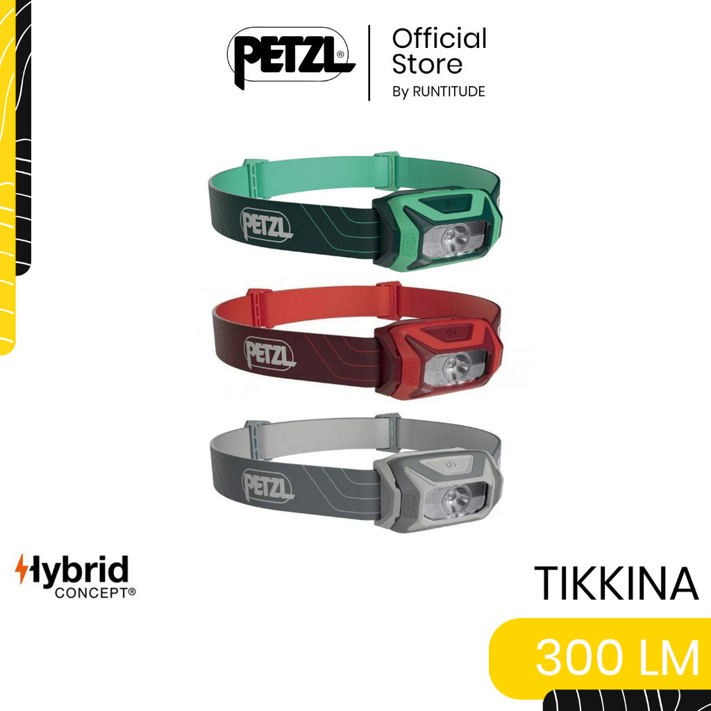Petzl ไฟฉายคาดหัว รุ่น [ TIKKINA 300 LM ] Headlamp Outdoor เฮดแลมป์ เทรล ของแท้ รับประกัน 5 ปี