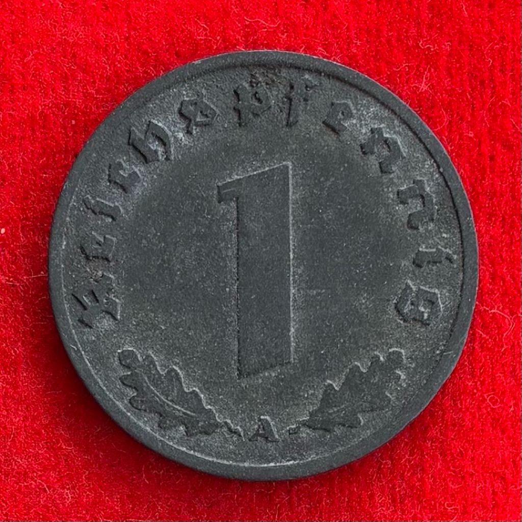 เหรียญเยอรมันสมัยนาซี Germany 1 reichspfennig ปี 1942A เหรียญ​ต่างประเทศ