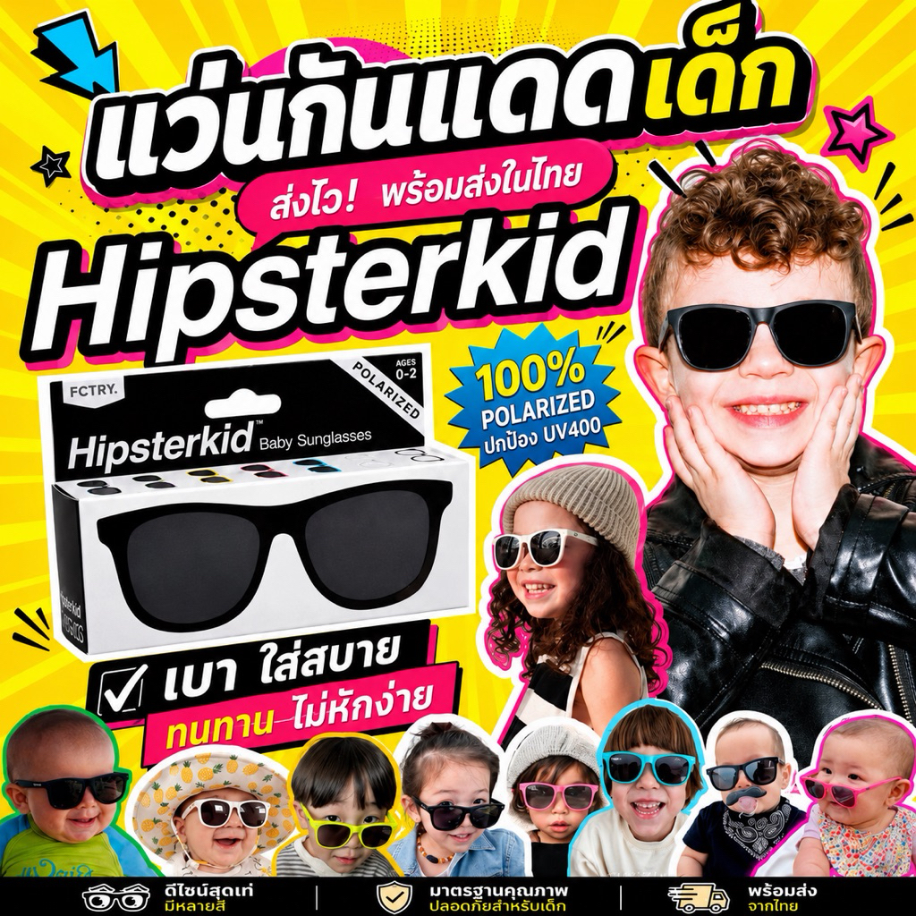 🔥พร้อมส่ง🔥แว่นกันแดดเด็ก hipsterkid รุ่น wayfayer #แว่นกันแดดเด็กที่แนวที่สุด