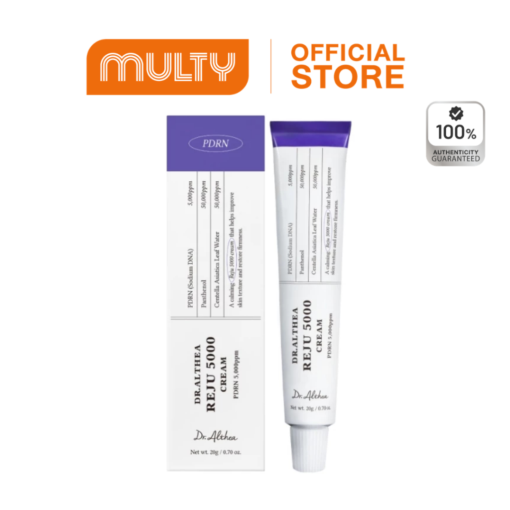 Dr.Althea PDRN Reju 5000 Cream 20 ml.จากแหล่งโปรไบโอติกส์ (Vegan PDRN) ช่วยฟื้นความยืดหยุ่นและความแน่นกระชับของผิว