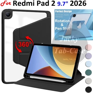 เคสฝาพับ สำหรับ เรดมี่ แพด 2 Smart Case For Redmi Pad 2 9.7 2026 11 Pad SE 8.7 Pro 12.1 หมุนได้360 องศา มีช่องใส่ปากกา