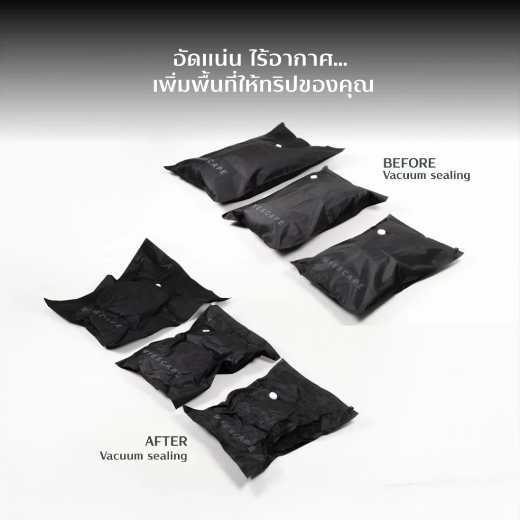 MYESCAPE VACUUM BAG ถุงแพ็คสุญญากาศผ้าแคนวาสแบบจุกวาล์ว สำหรับเก็บเสื้อโค้ทจัดกระเป๋าเดินทาง (เฉพาะถุงสูญญากาศ) thumbnail 8