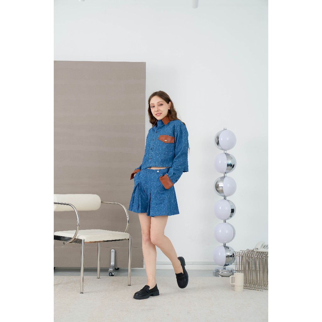 Pela.bkk jackie short กระโปรงสียีนต์ รูปที่ 3